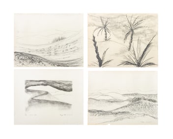 Rony Rehav Landscapes Lithograph and Charcoals, 4