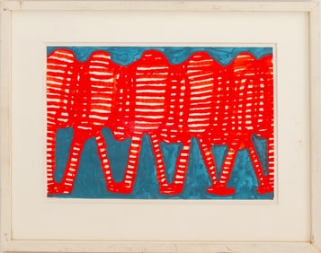 Contemporary School Abstraction Gouache on Paper
