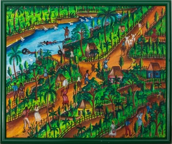 G. Frage Landscape Scene Oil on Panel