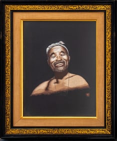 Chinese Portrait of a Smiling Man Embroidery