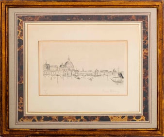 Renzo Nissim Venice Cityscape Etching