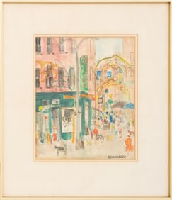 Mary Jo Schwalbach "Little Italy" Watercolor