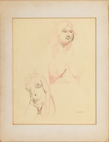 F. Cantor Figural Study Graphite on Paper, 1965