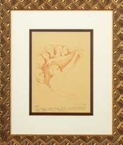 American School Figural Scene Etching on Paper