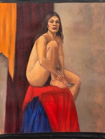 Penny Purpura Seated Nude Woman Oil