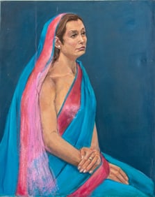 Penny Purpura Lady in Saree Oil on Canvas