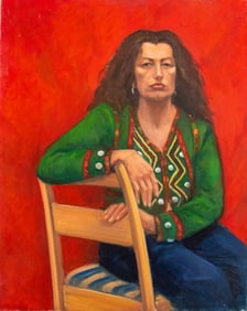 Penny Purpura Seated Brunette Oil on Canvas