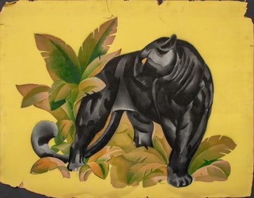 Peters Mid-Century Modern Black Panther Serigraph