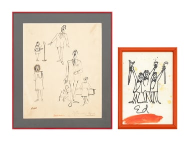 Frank Modell "Auditions", Etc. Pen & Ink, 2