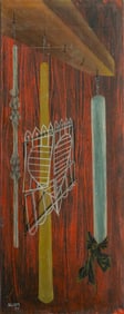 Charles Blum Candle Drying Rack Oil on Board