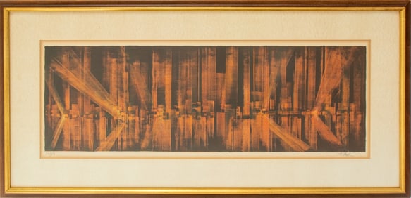 Richard Florsheim "Glowing City" Lithograph