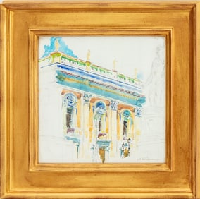 Adam Van Doren Architectural Mixed Media on Paper