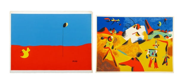 After Joan Miro Abstract Composition Lithograph, 2