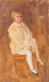 Portrait of a Seated Youth Oil on Canvas, ca. 1900