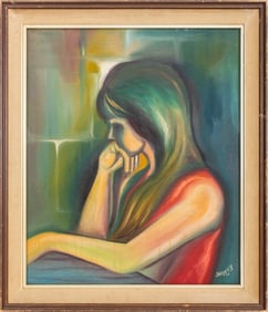 Jorge Vargas Portrait of a Woman Oil on Canvas