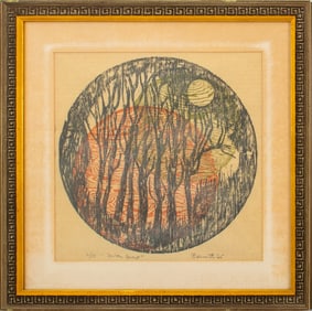 Bernetti "Moon Forest" Woodcut in Colors