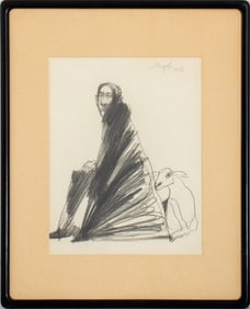 S. Truff A Man and His Goat Graphite on Paper