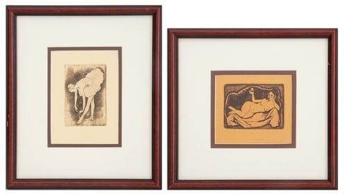 Female Figure Etchings on Paper, 2