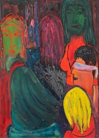 Coccaro Blindfolded in Conversation Oil on Canvas