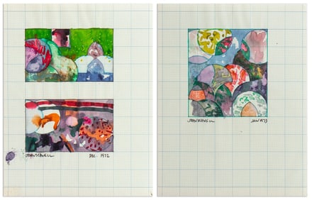 John Schnell Abstract Watercolors on Paper, 2