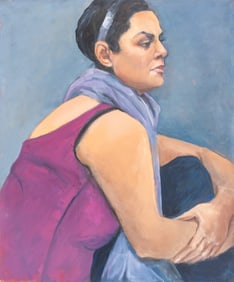 Penny Purpura Seated Lady Oil on Canvas
