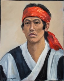 Penny Purpura "Red Bandana" Oil on Canvas