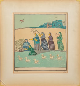 Shalom Moskovitz "Pharoah's Daughter.." Lithograph