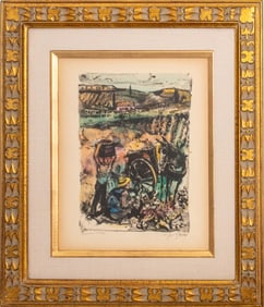 Walter Spitzer Pastoral Landscape Scene Lithograph