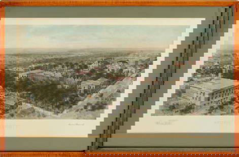 Richard Rummell Brown University Photogravure: Richard Rummell (American, 1848-1924), Brown University, Photogravure Etching in Colors, published by W.T. Littig & Co., New York, signed in plate lower right, wood frame. Image: 14" H x 28" W; frame: