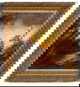 European School River Landscape Oil on Canvas (1 of 6)