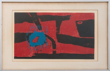 Libby Newman "Pursuit" Woodblock Print, 1973