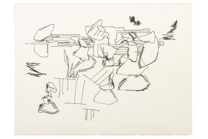 Harold Cohen Abstract Composition Screenprint