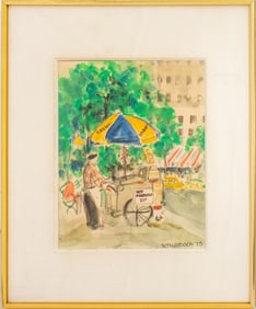 Mary Jo Schwalbach Central Park Watercolor, 1975