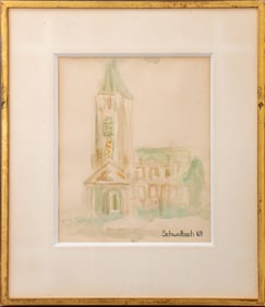 Mary Jo Schwalbach "Paris, 1969" Watercolor