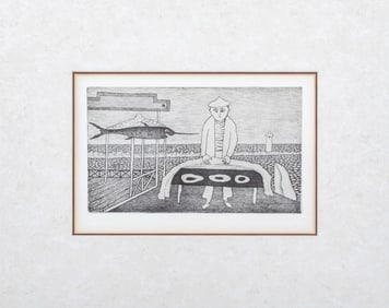 Giuseppe Viviani "Venditore E Pesce" Print, 1956