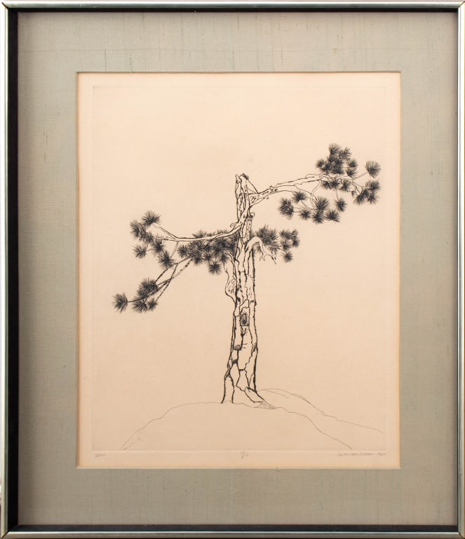 Beth Van Hoesen "Pine" Etching, 1964 (1 of 7)