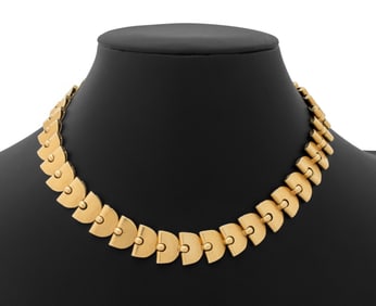 Cartier 14K Yellow Gold Wide Link Necklace