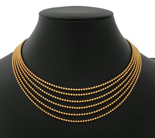 Cartier 18K Yellow Gold "Draperie" 6-Row Necklace