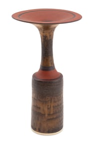 Lucie Rie Metallic Glazed Porcelain Bottle Vase
