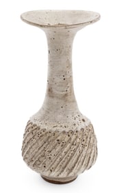 Lucie Rie White Glazed Stoneware Vase, ca. 1965