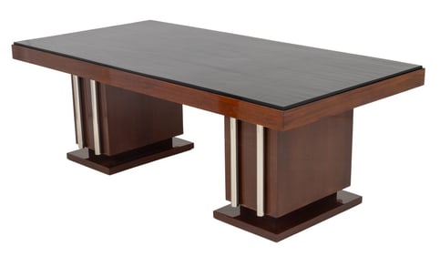 Andre Arbus Mahogany Pedestal Dining Table, 1934