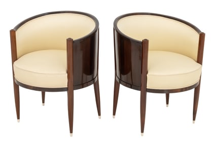 Adolphe Chanaux Rosewood Tub Chairs, 1921