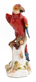 Large Meissen Porcelain Macaw Parrot, 19th C.