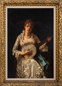 Sarah W. Whitman "A Song" Oil on Canvas, 1883