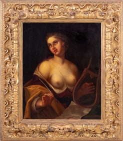 Italian School "Allegory of Poetry" Oil on Canvas