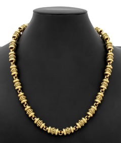 Kieselstein-Cord 18K Yellow Gold Barrel Necklace