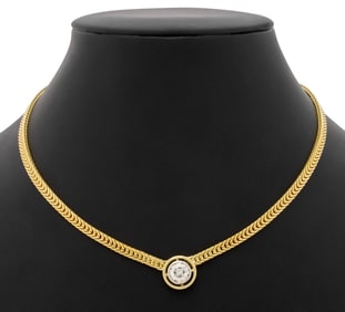 18K Solitaire Diamond Necklace, GIA Report