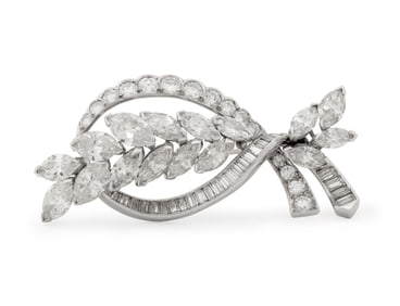 Platinum Diamond Brooch Pendant