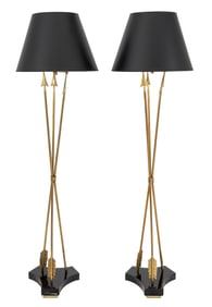 Andre Arbus Style Empire Manner Floor Lamps, Pair