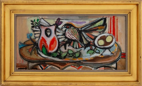 Manfred Schwartz "Still Life with Eagle" Oil, 1947